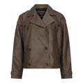 Women's Leather Jacket Cropped Trench Coat - Knighthood Store