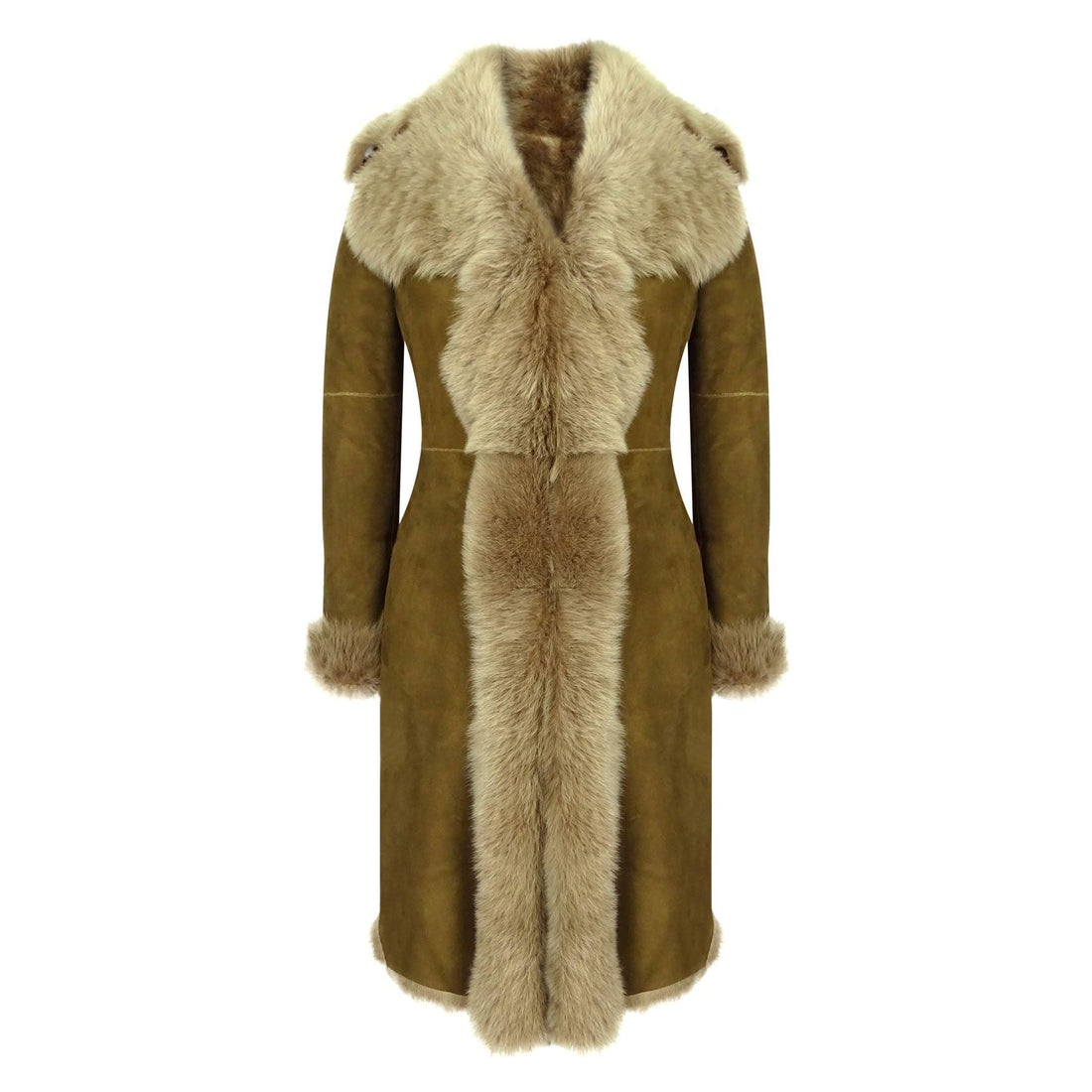 Womens Luxury Toscana 3/4 Coat Real Sheepskin Beaver Shearling Suede Jacket - Knighthood Store