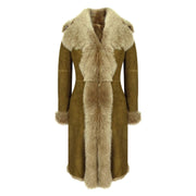 Womens Luxury Toscana 3/4 Coat Real Sheepskin Beaver Shearling Suede Jacket - Knighthood Store
