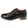 Men's Shoes Floral Print Leather Oxford Brogue Lace Up Formal Dress Shoe - Knighthood Store