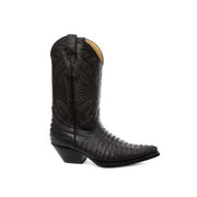 Mens Hi Cowboy Boots Pointed Black Brown Grinders Leather Crocodile Western Cuban - Knighthood Store