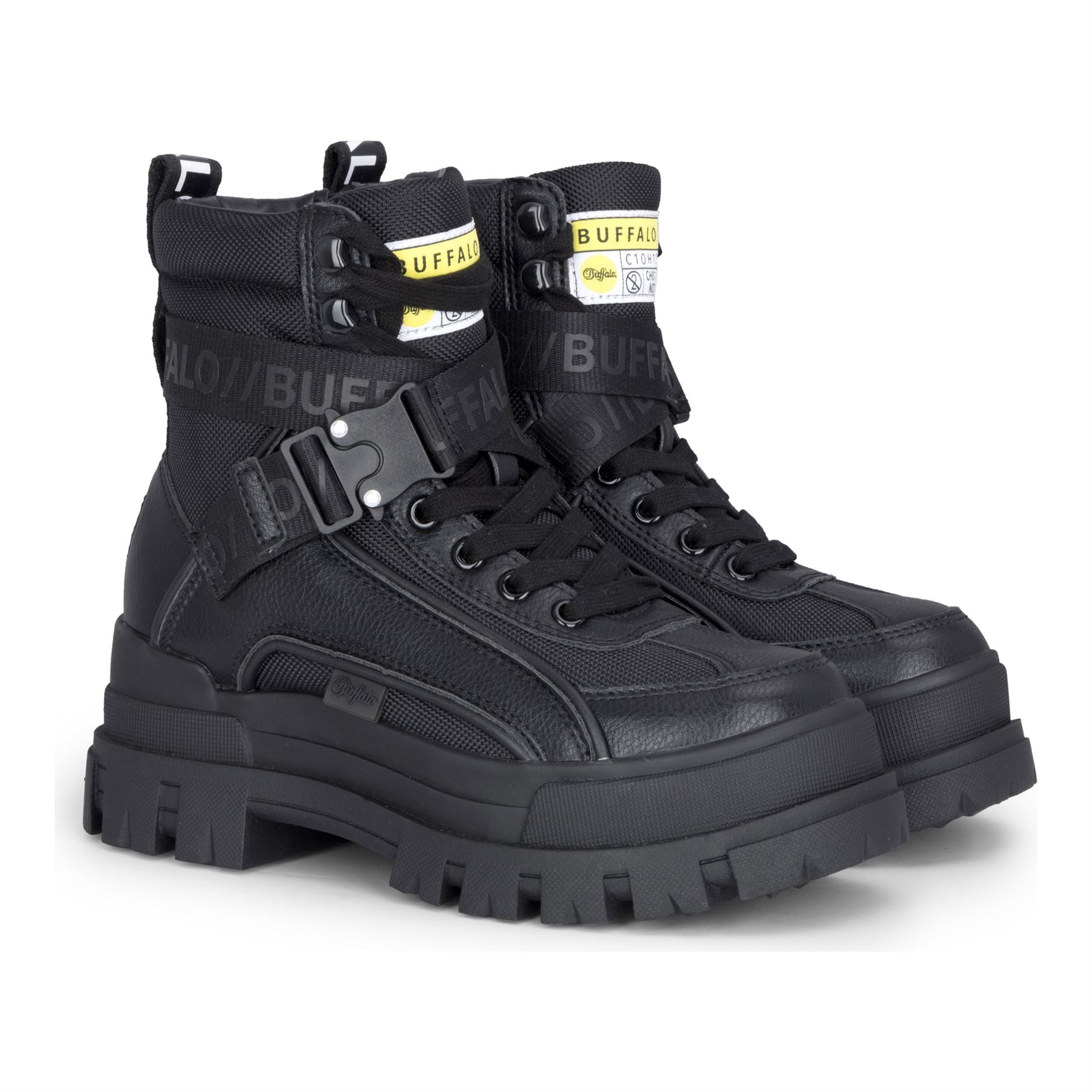 ASPHA COM1 - Women’s Black Combat Platform Boots