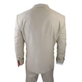 Mens 3 Piece Suit Prince Of Wales Check Cream Beige Tailored Fit Vintage Wedding - Knighthood Store