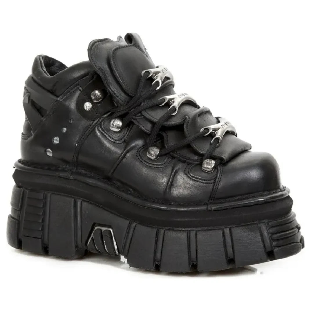 Men's New Rock M.106-S29 Tower Metallic Black Goth Boots