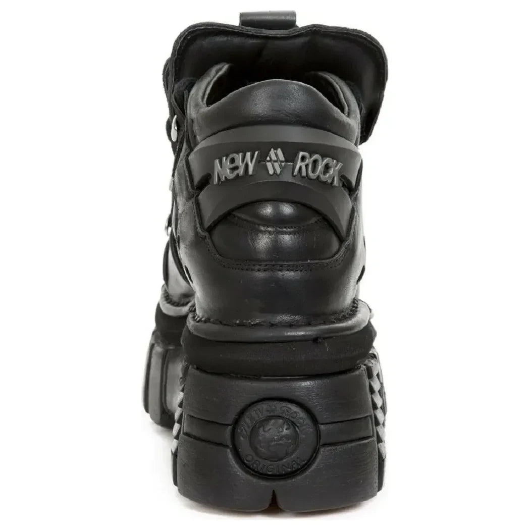 Men's New Rock M.106-S29 Tower Metallic Black Goth Boots