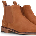 Men's Camel Suede Leather Slip On Chelsea Ankle Boots - Knighthood Store