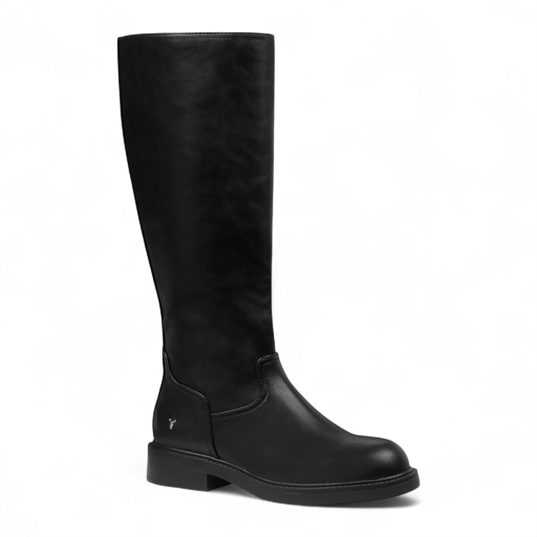 Blessing - Women's Black Faux Leather Knee High Boots