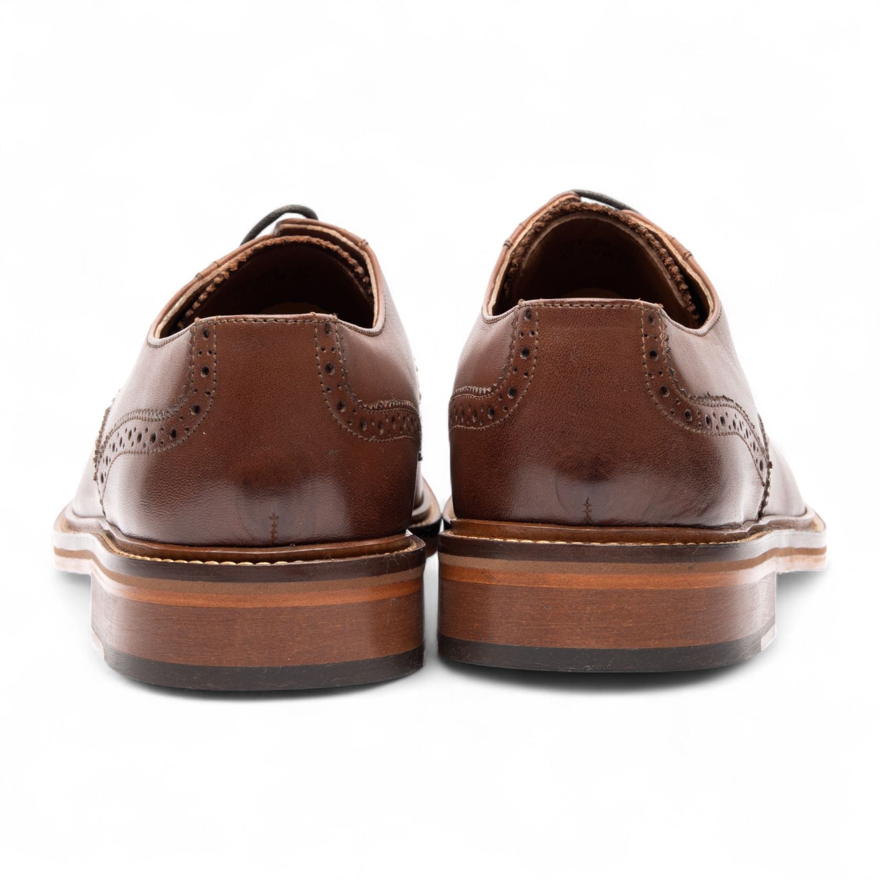 Men’s Brown Leather Derby Brogue Oxford Dress Shoes