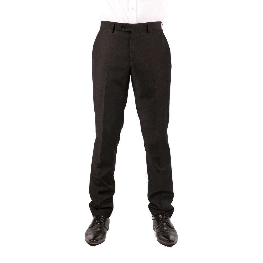 Mens Black Trousers Smart Casual Formal Work Office Wedding Prom Regular - Knighthood Store