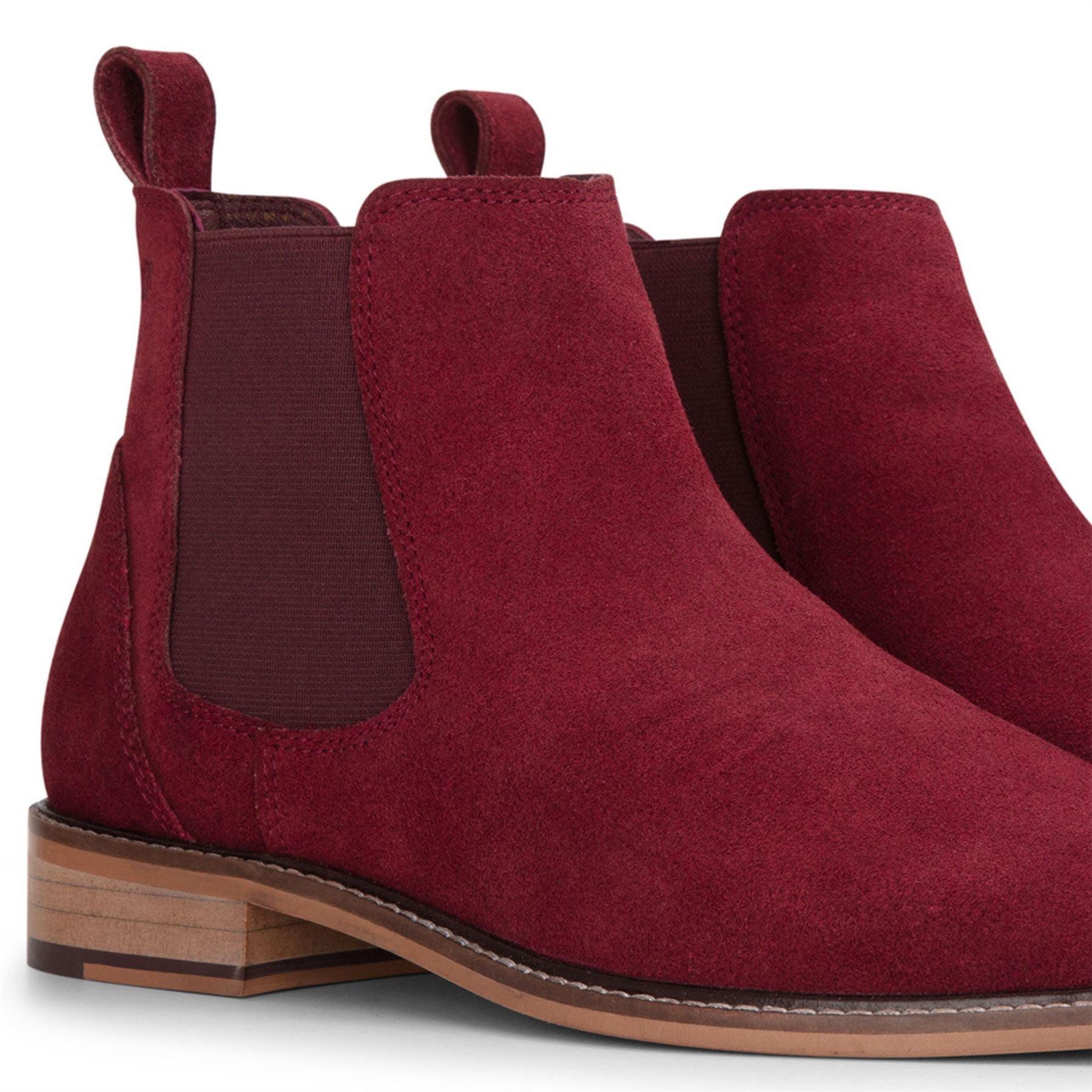 Men's Brugundy Suede Leather Slip On Chelsea Ankle Boots - Knighthood Store