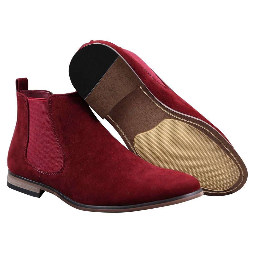 Mens Italian Suede Slip On Ankle Boots Smart Casual Desert Chelsea Dealer - Knighthood Store
