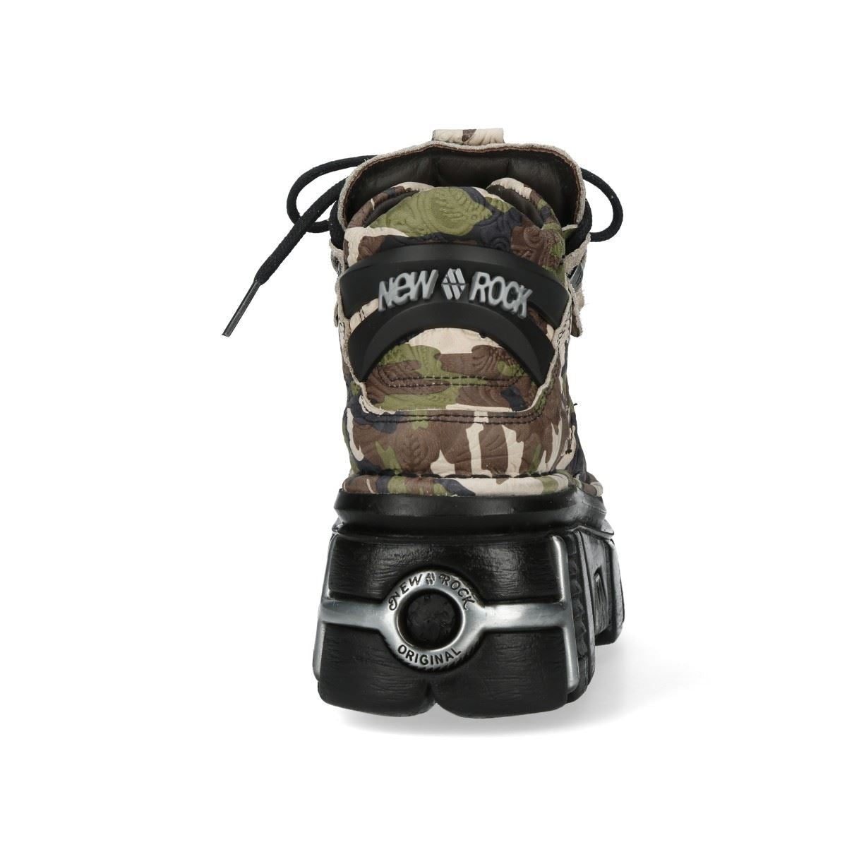 New Rock M-106-C169 Camouflage Leather Gothic Ankle Boots