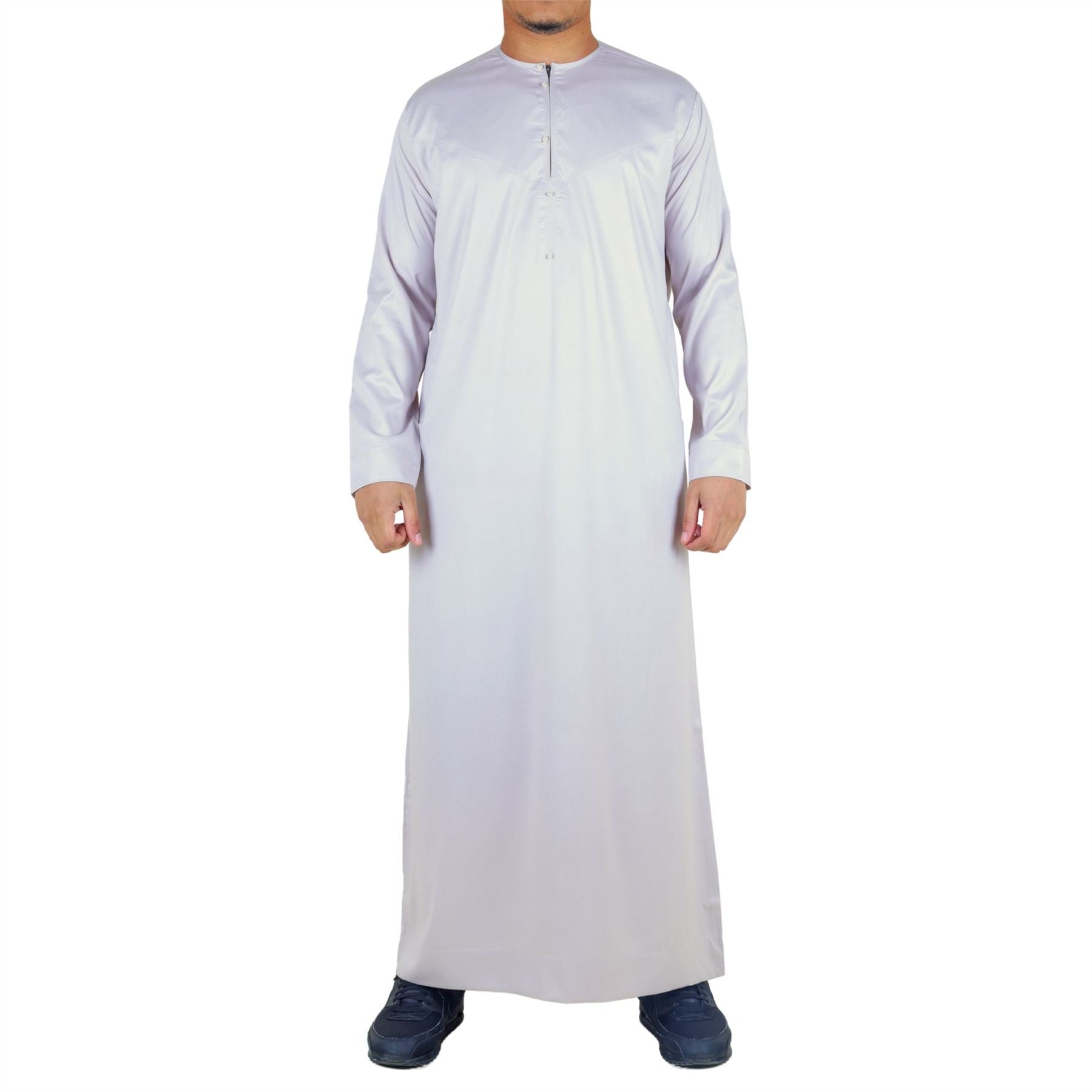 Men's Thobe Jubba Islamic Clothing Muslim Kaftan Emirati Omani Satin Robe
