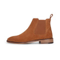 Men's Camel Suede Leather Slip On Chelsea Ankle Boots - Knighthood Store