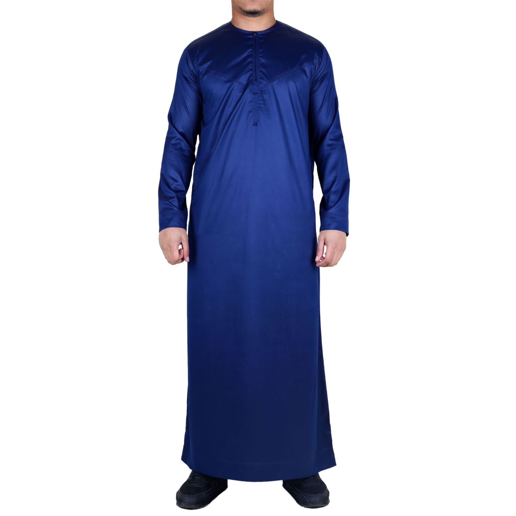 Men's Thobe Jubba Islamic Clothing Muslim Kaftan Emirati Omani Satin Robe