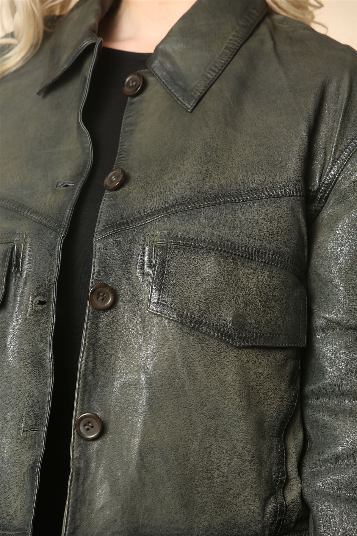 Women's Retro Classic Collar Biker Leather Jacket