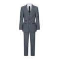 Boys 3 Piece Suit Navy Blue Tweed Check Vintage Retro Tailored Fit 1920s - Knighthood Store