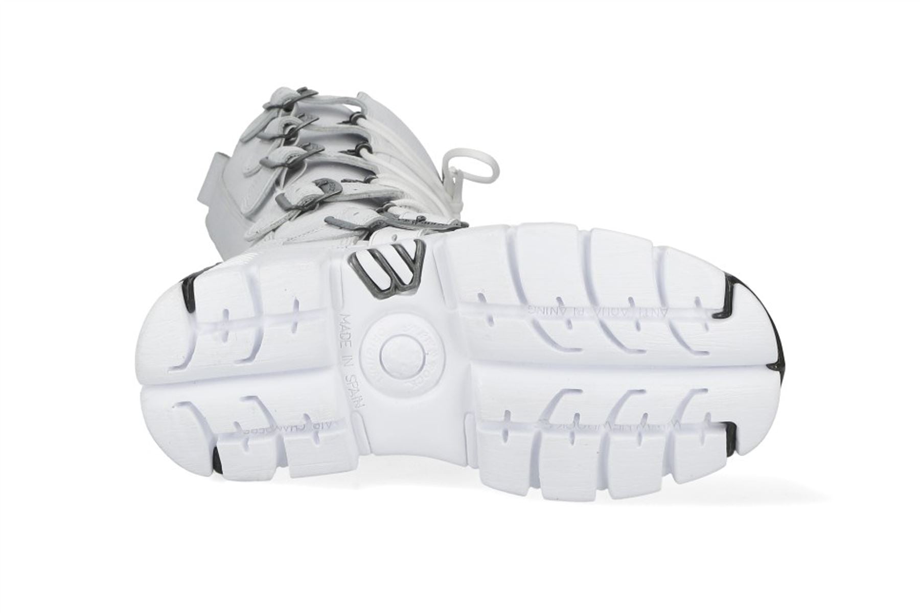 New Rock M-272-C69 Knee High White Leather Gothic Boots