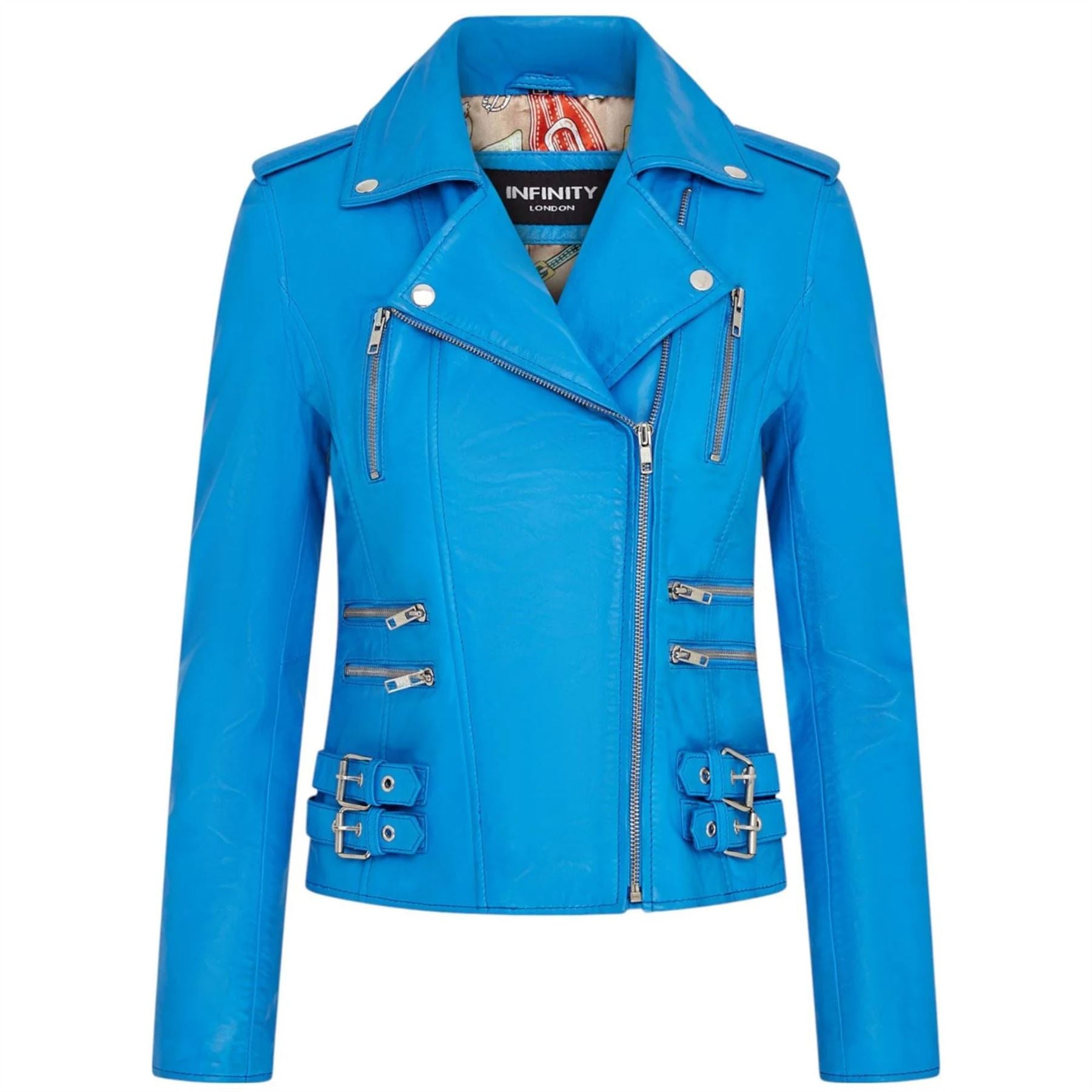 Women's Real Lamb Nappa Leather Vintage Biker Jacket