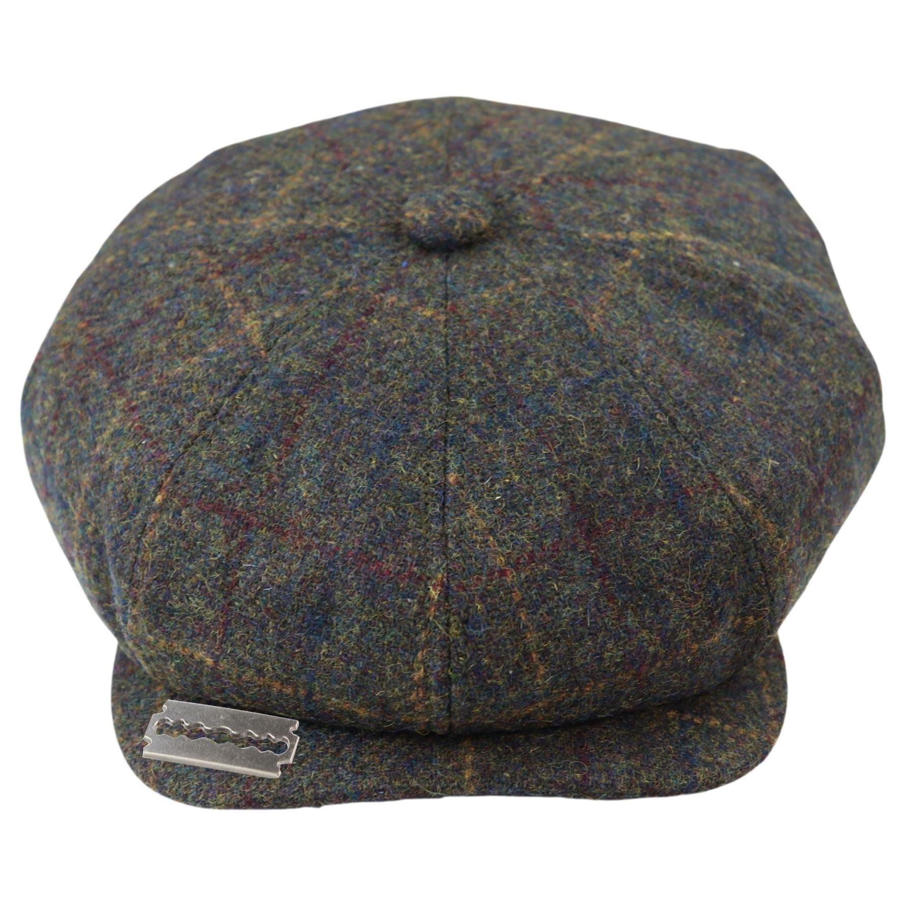 Mens 8 Panel Razor Baker Boy Hat Wool Tweed Blinders Newsboy Flat Cap Check - Knighthood Store