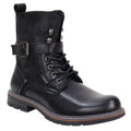 Mens Boots Black Tan Motorcycle Punk Rock Casual Laced Buckle Leather Vintage - Knighthood Store