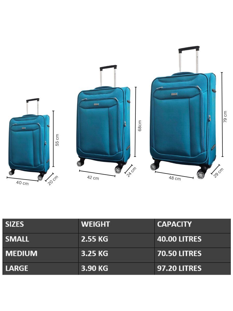 Soft Suitcase Dual 4-Wheel Spinners Expandable Luggage