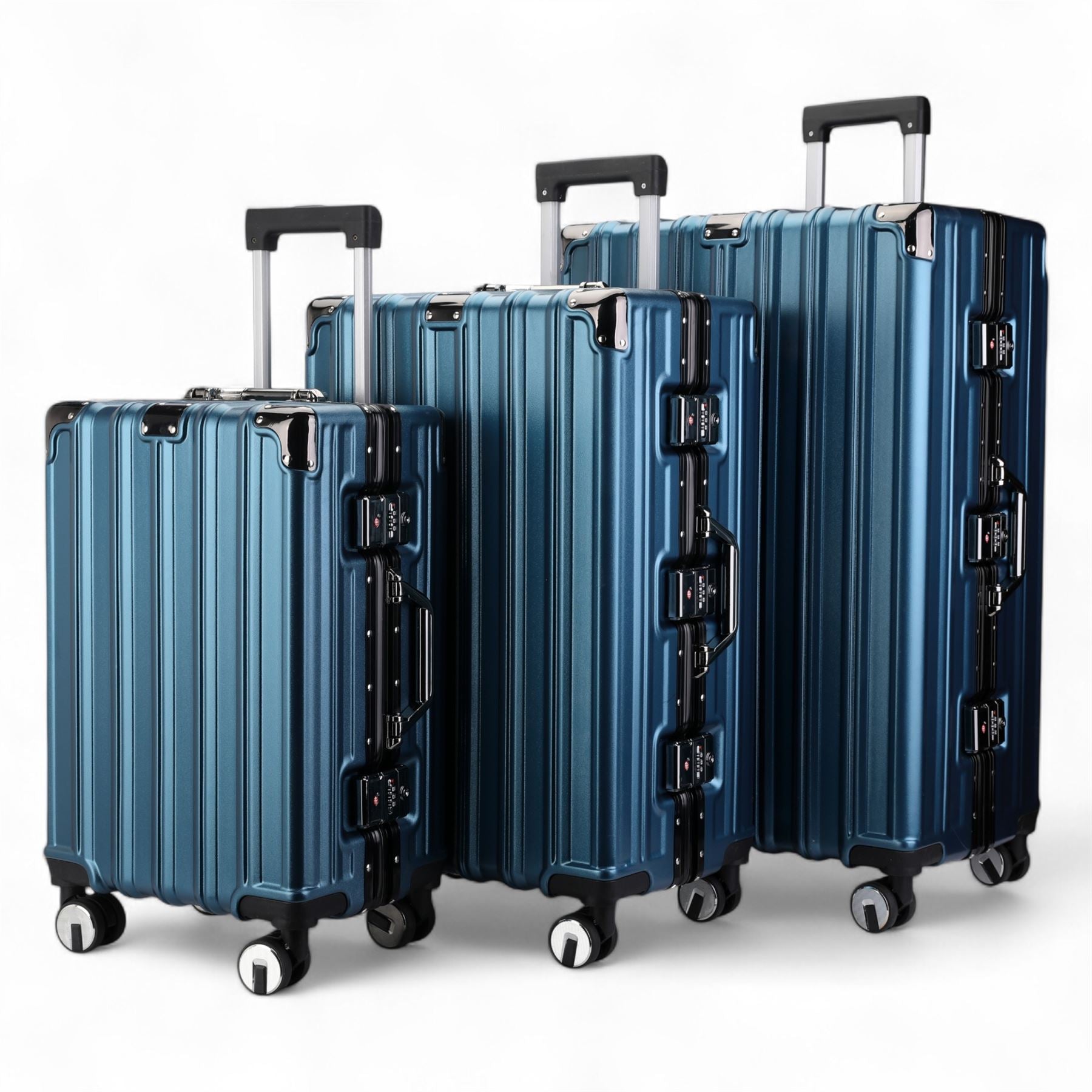 Robust Hard Shell Luggage 8 Wheel Suitcase Set