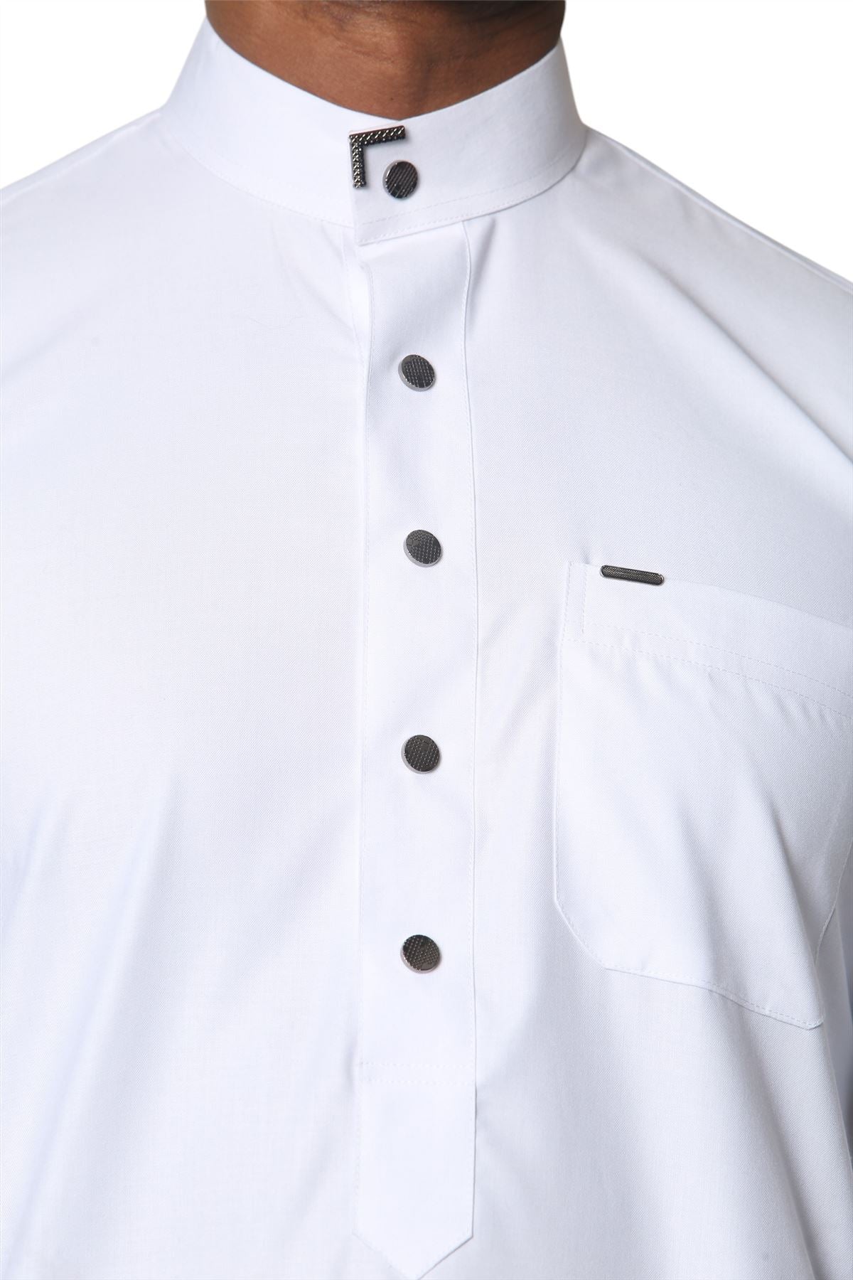 TT-005 - Men's Saudi Emirati Thobe Arab Nehru High Collar