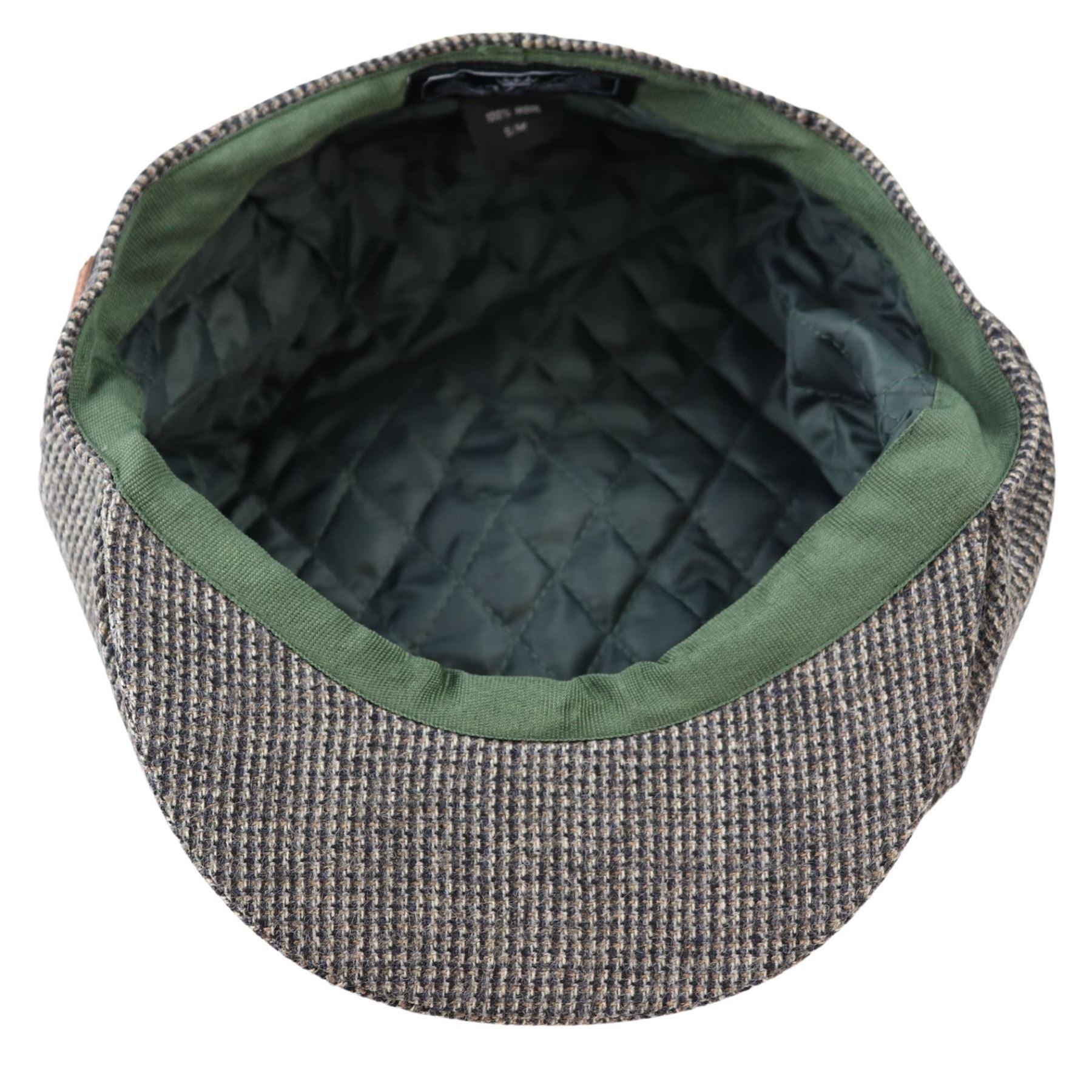 Mens 8 Panel Razor Baker Boy Hat Wool Tweed Shelby Newsboy Flat Cap Grey - Knighthood Store