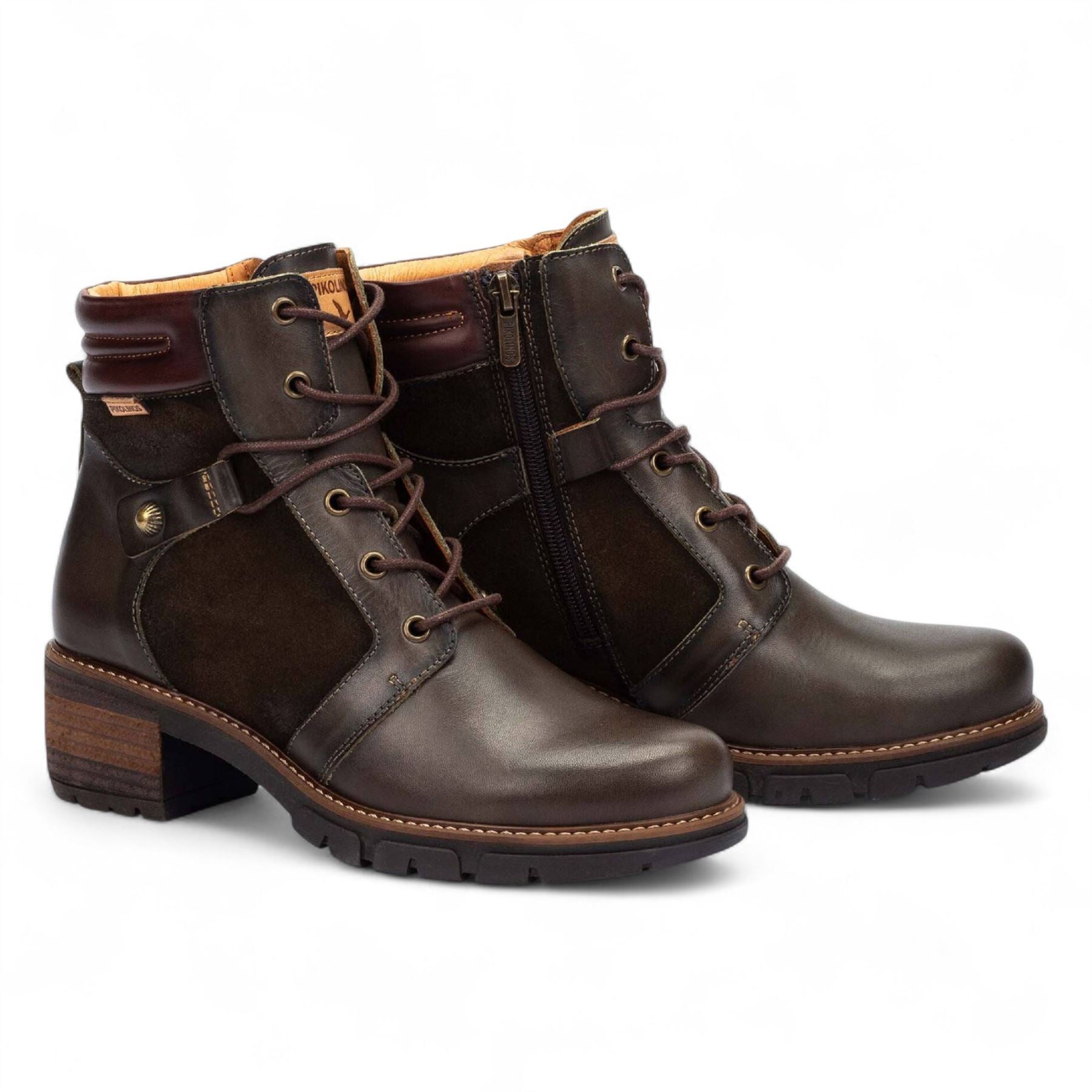 San Sebastia - Women's Forest Brown Leather Ankle Boots