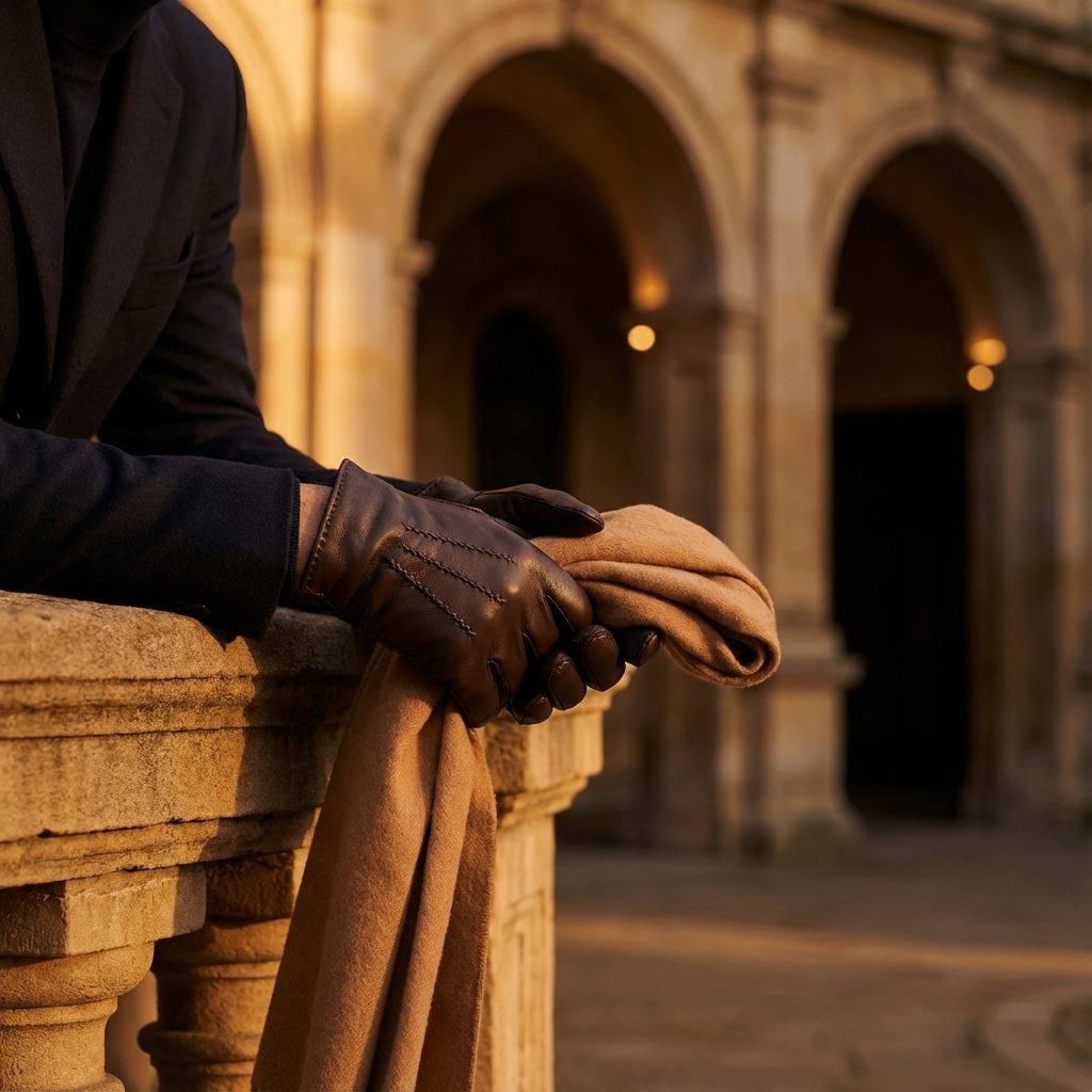 Men's Leather Wool Lined Gloves