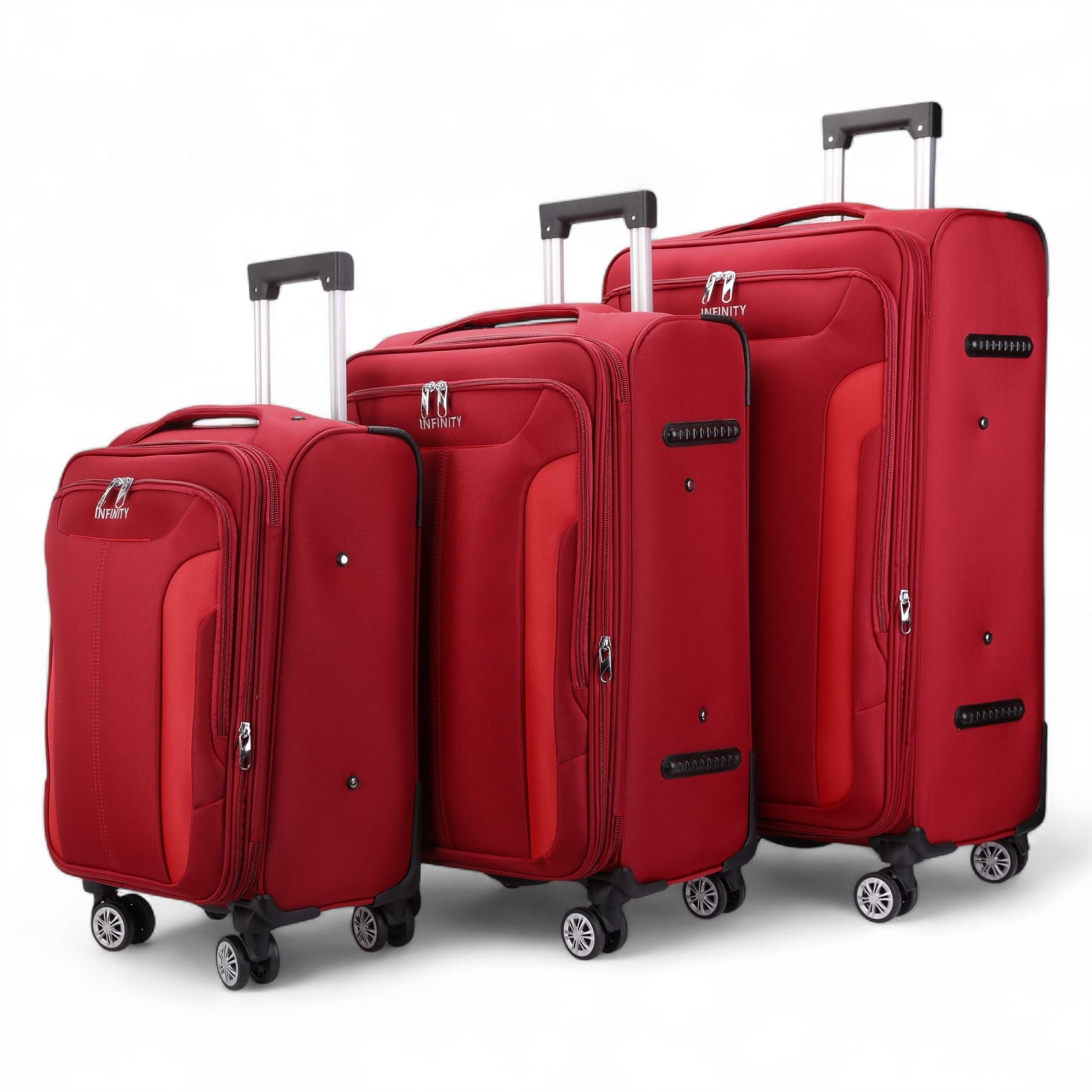 Lightweight Expandable Luggage Softshell 8 Weel Suitcase Set