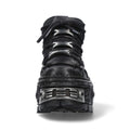 New Rock Boots WALL106-S10 Unisex Metallic Black Leather Platform Gothic Boots - Knighthood Store