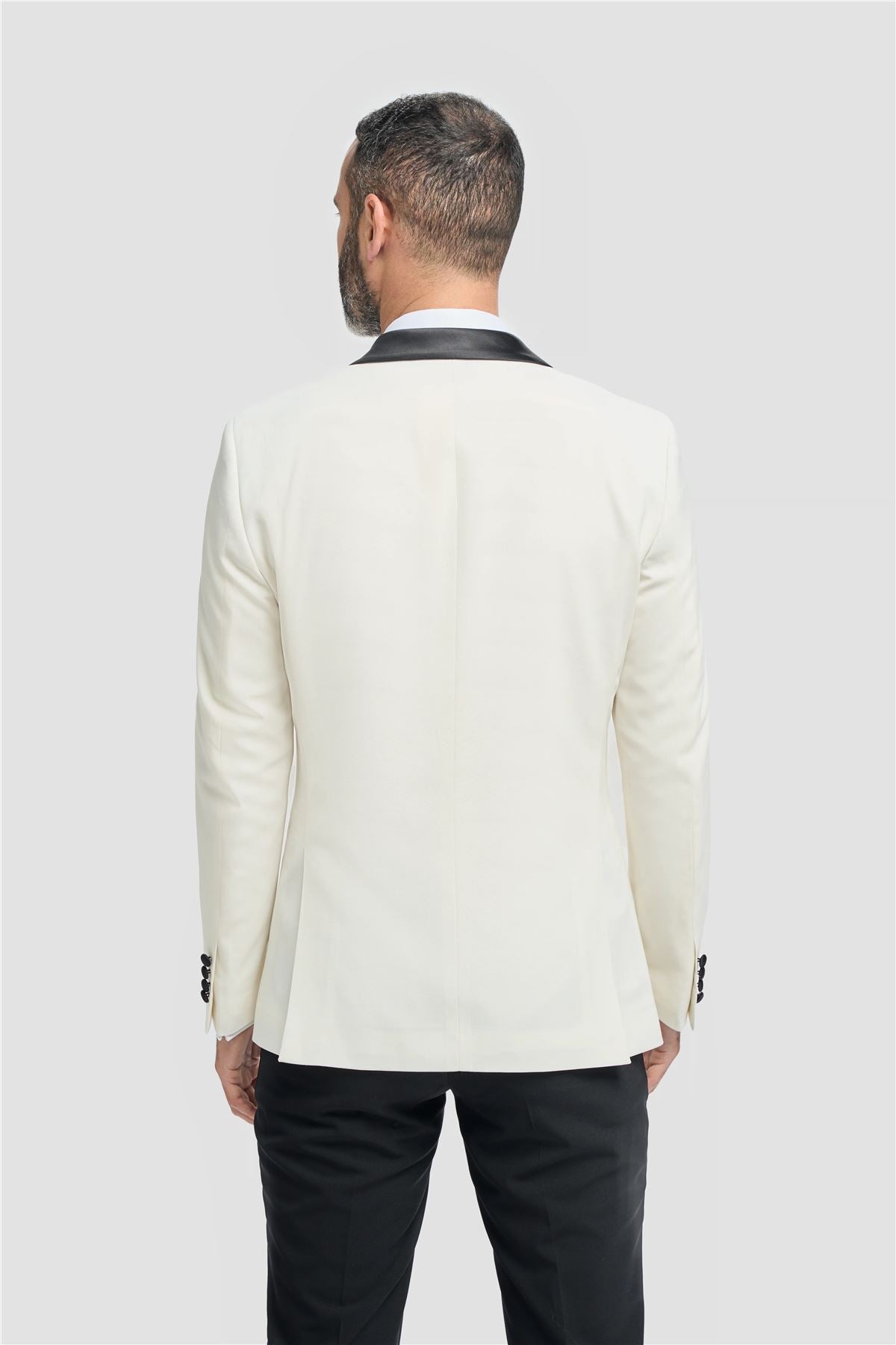 Men's Blazer Cream Formal Shawl Collar Tuxedo Jacket