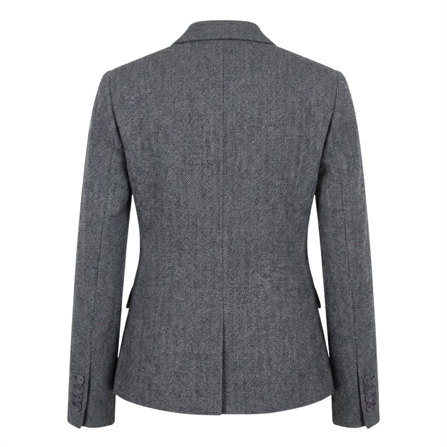 IMW-03 - Women's Grey Tweed Herringbone Blazer Waistcoat