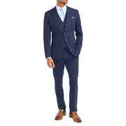 Men's Suit Navy Blue 3 Piece Wool Tailored Fit Formal Dress