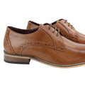 Mens Classic Laced Full Leather Derby Shoes Plain British Design Smart Casual - Knighthood Store