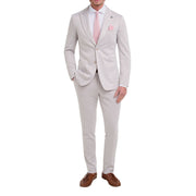 Vasco - Men's Beige 2 Piece Herringbone Suit