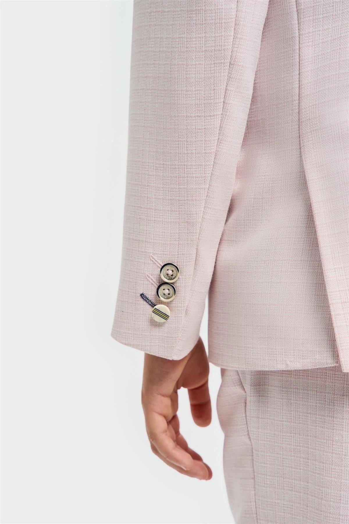 Boys Suit 3 Piece Pink Tailored Fit Wedding Formal Outfit