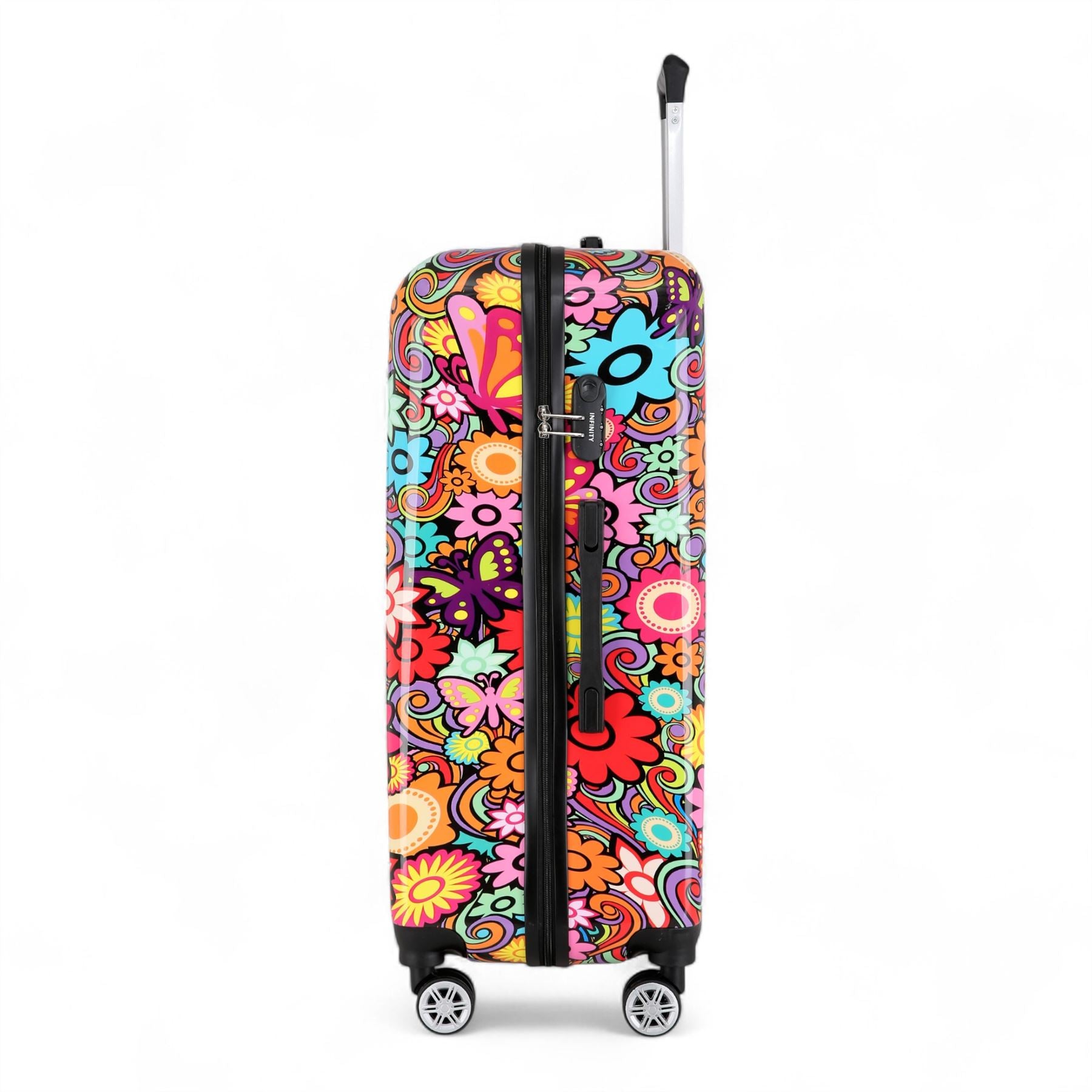 Hard Shell Suitcase Flower Heart Printed Luggage Travel Bag