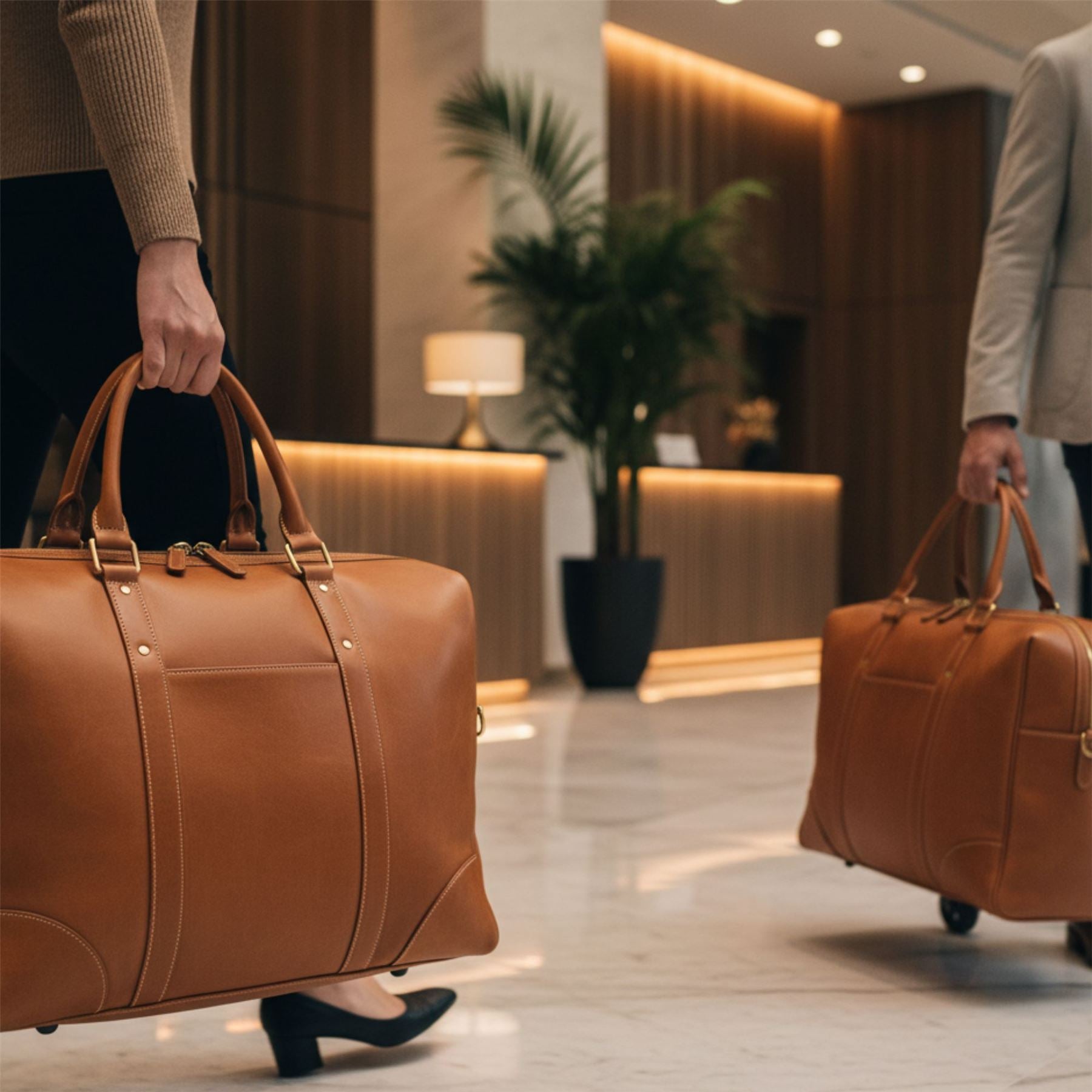 Holt - Genuine Leather Wheeled Duffle Bag