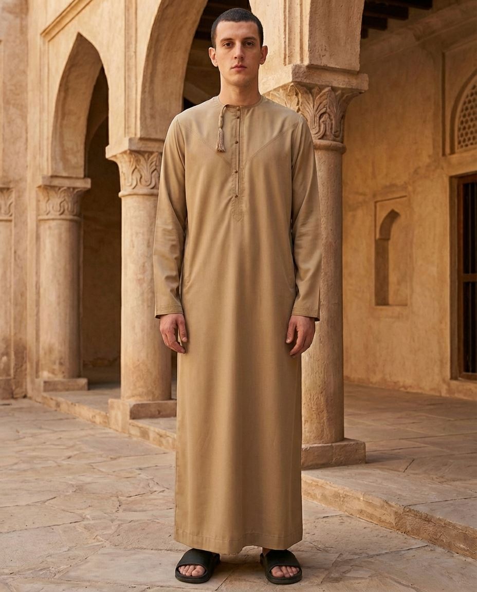 HM11 - Men's Emirati Omani Bobble Button Thobe