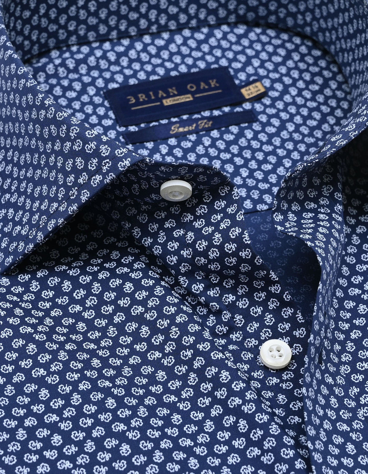 Men's Patterned Dress Shirt - Oxford Blue