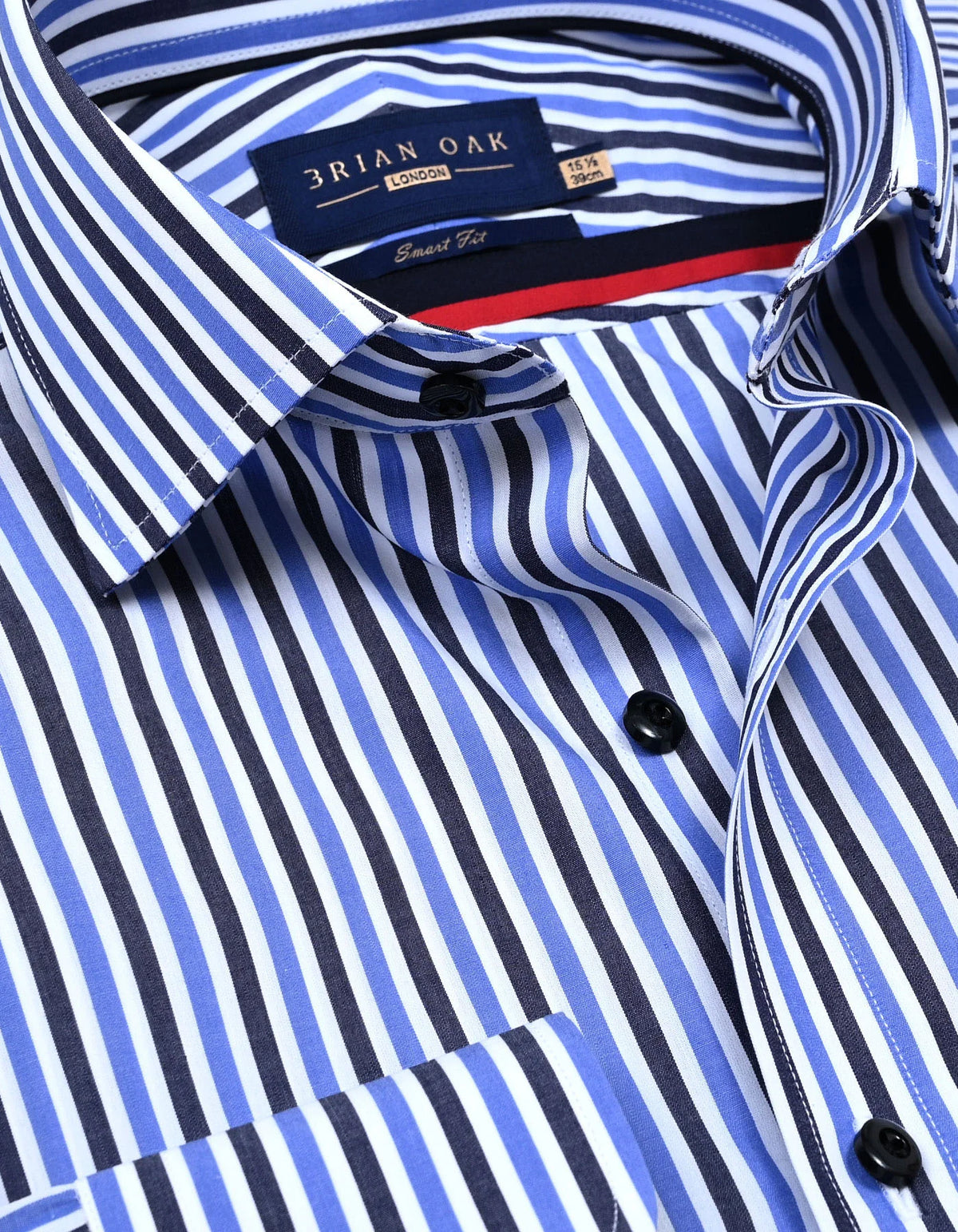 Men's Sky Blue Striped Cotton Dress Shirt