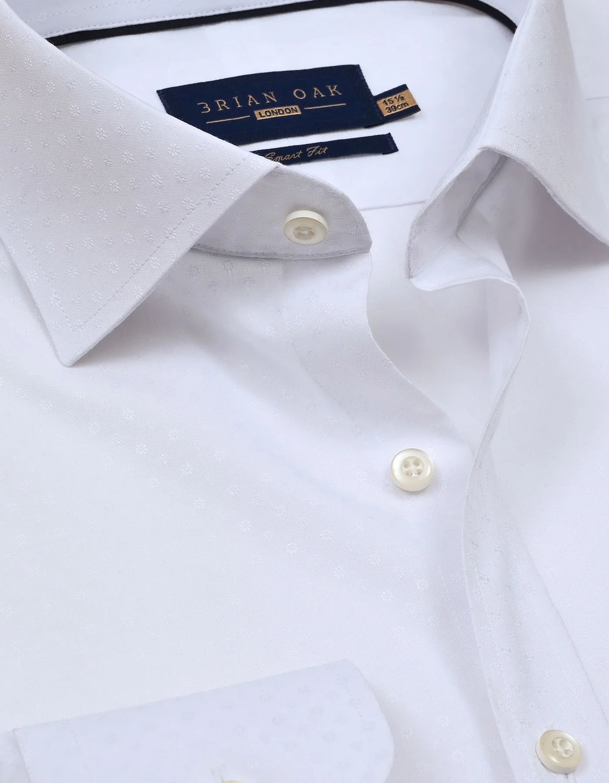 Men's White Floral Textured Smart Fit Shirt