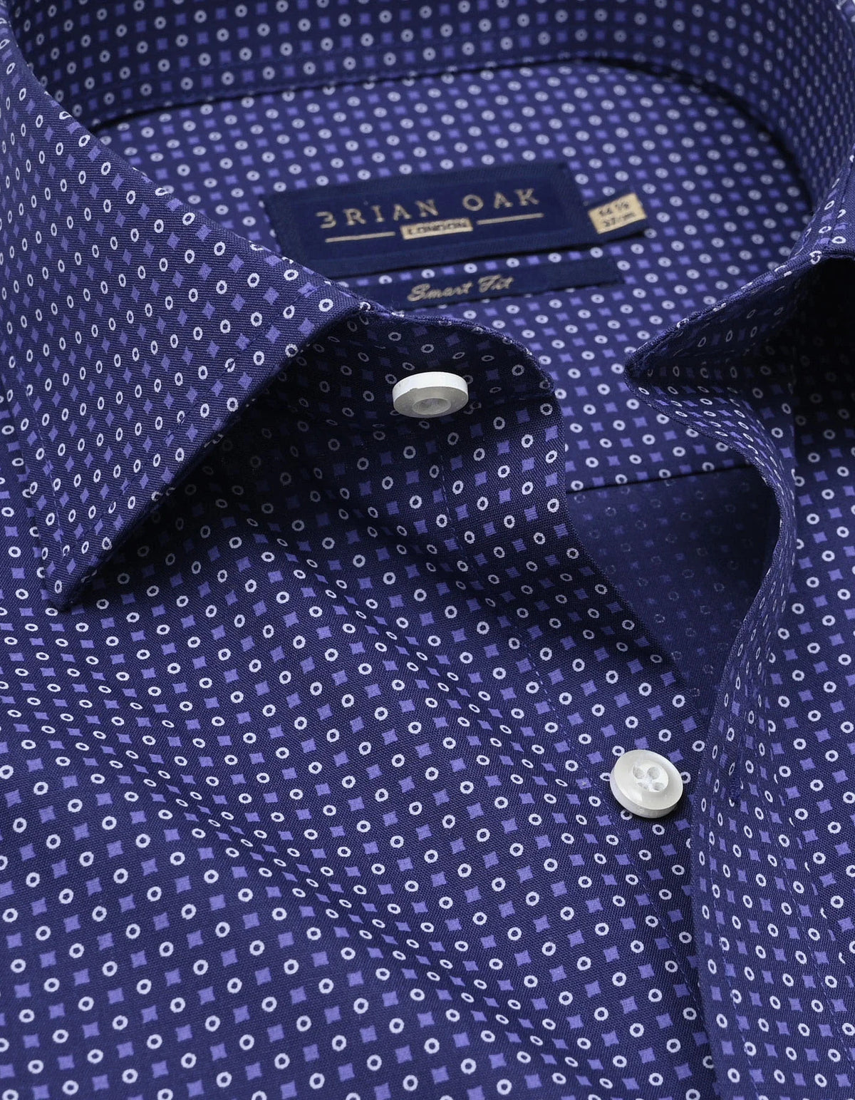 Men's Easy Care Patterned Shirt – Egyptian Blue