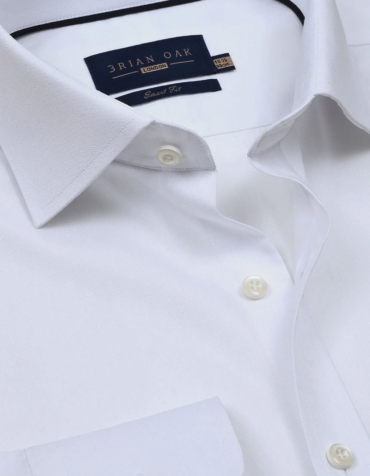 Men's White Self Textured Dobby Shirt
