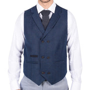 Mens Herringbone Tweed Gatsby Blinders Classic Double Breasted Waistcoat - Knighthood Store
