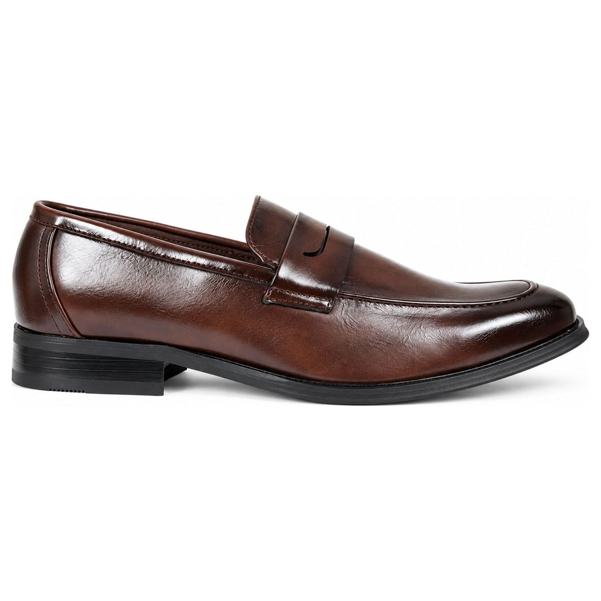 Men's Classic Vegan Leather Slip-On Saddle Strap Loafers