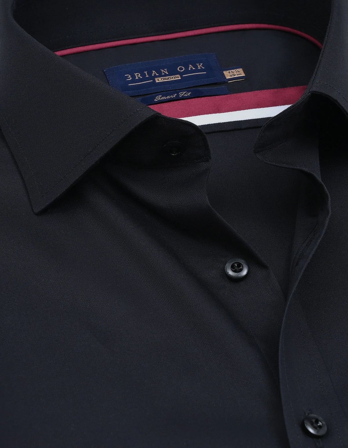 Men's Easy Iron Plain Black Dress Shirt